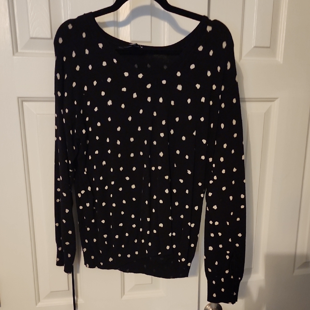 Ellen Tracy Black and White Dot Sweater
